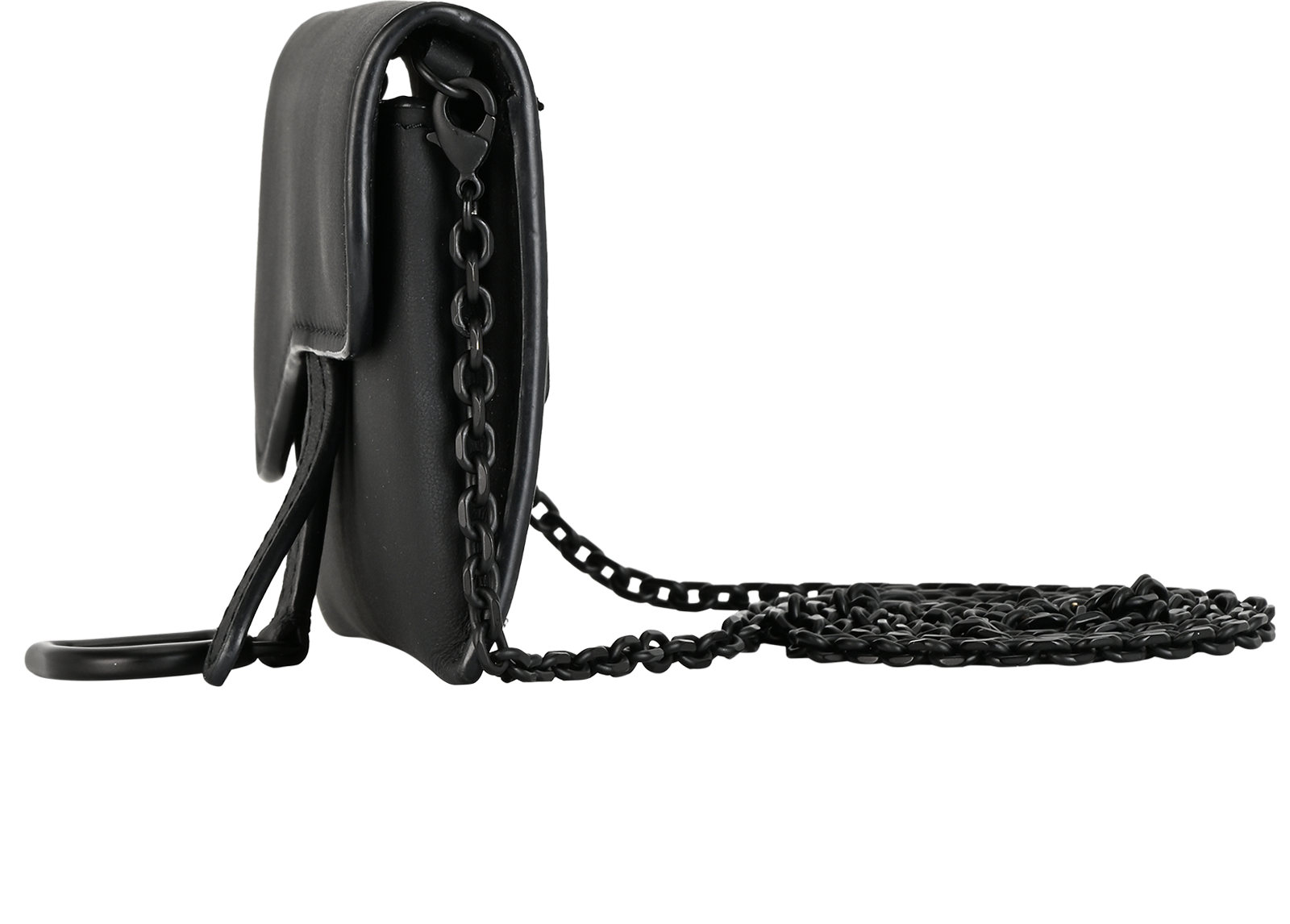 Card Belt Bag, &pound;490, Handbags, Black, Leather, Bottom view